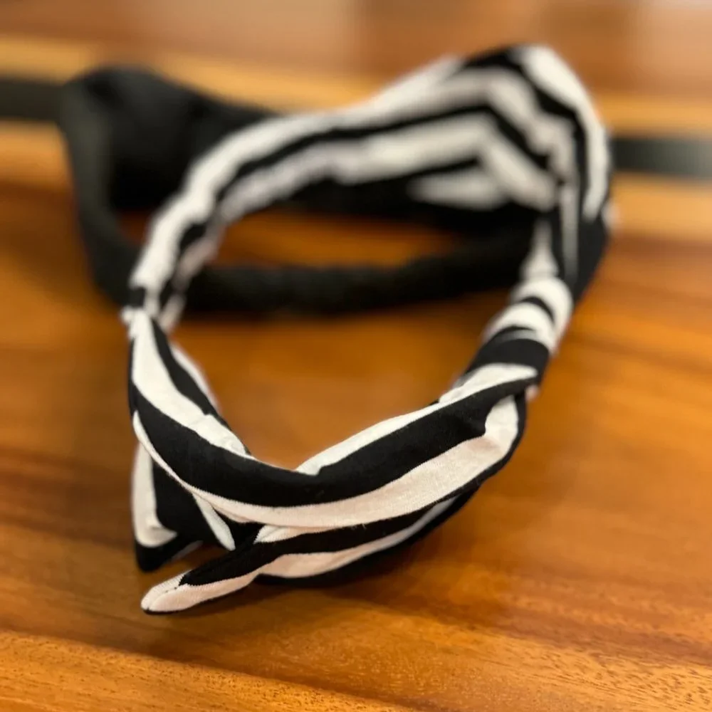 Lele Sadoughi Betty‎ Headbands Stretch Black And White Bow Set Of 2 Brand New!